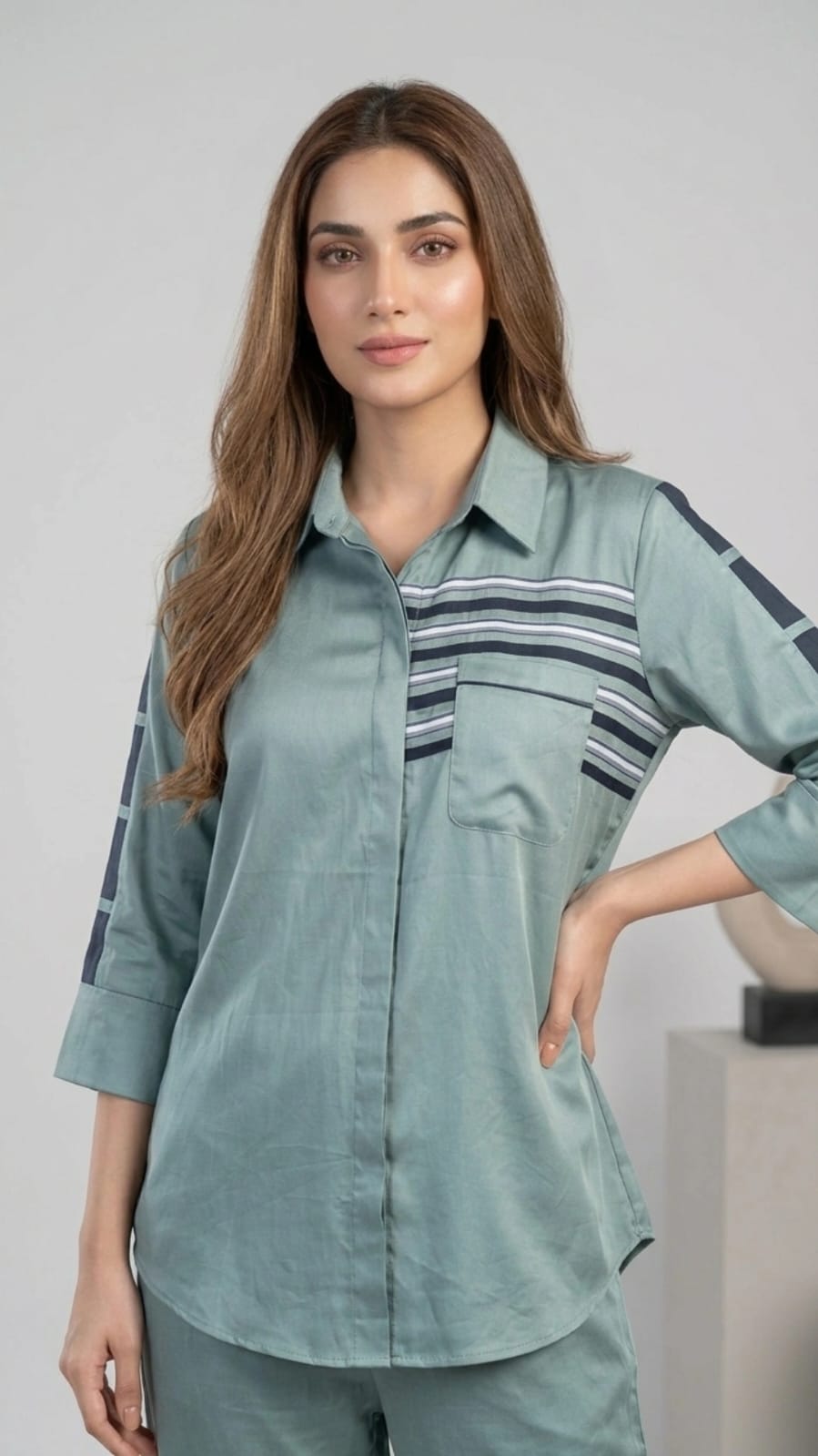 SAGE STRIPE CO-ORD SET