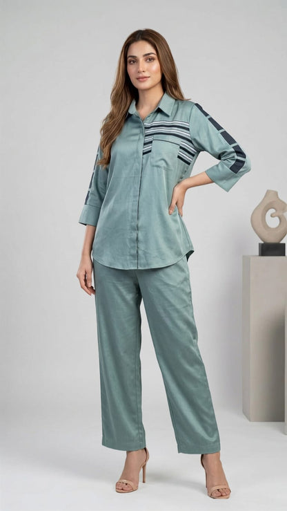 SAGE STRIPE CO-ORD SET