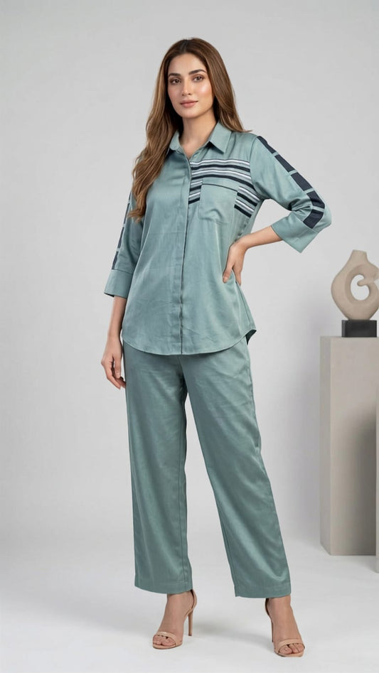 SAGE STRIPE CO-ORD SET