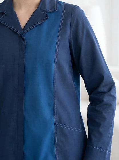 NAVY BLUE COLOUR BLOCKING CORDSET