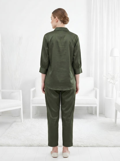 GREEN EMBROIDED POPLIN CORDSETS