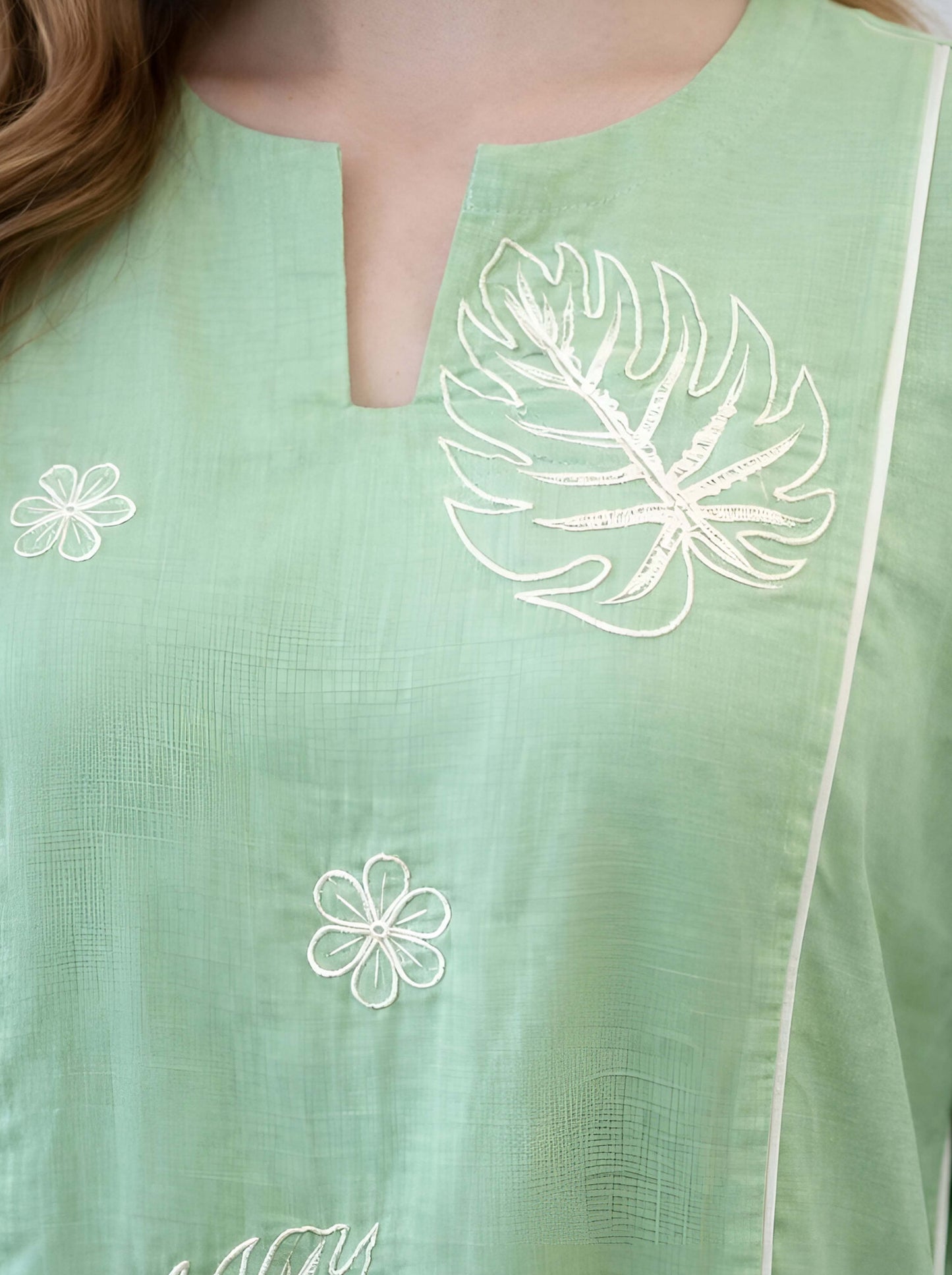 GREEN MACHINE EMBROIDED ALINE TUNIC