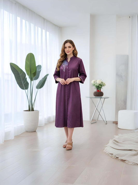 WINE A LINE TUNIC WITH SIDE SLITS