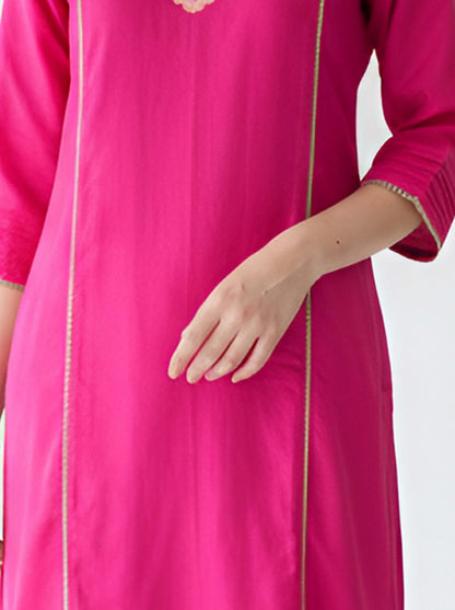 RANI EMBROIDED A LINE TUNIC WITH SIDE SLITS