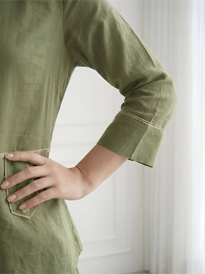 LIGHT GREEN STYLISH POPLIN CORDSET