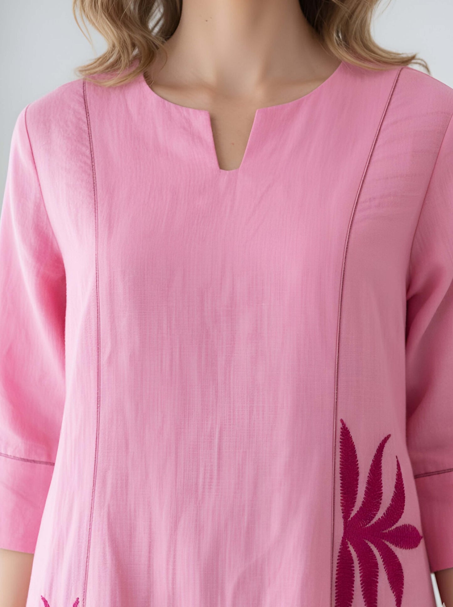 PINK MACHINE EMBROIDED A LINE TUNIC