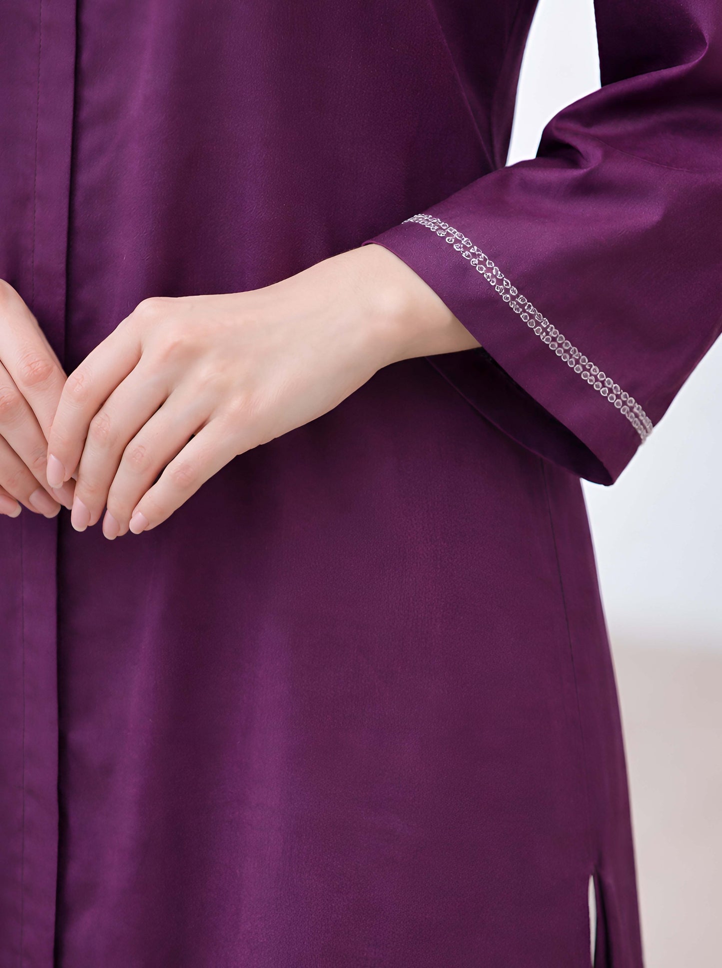 WINE A LINE TUNIC WITH SIDE SLITS