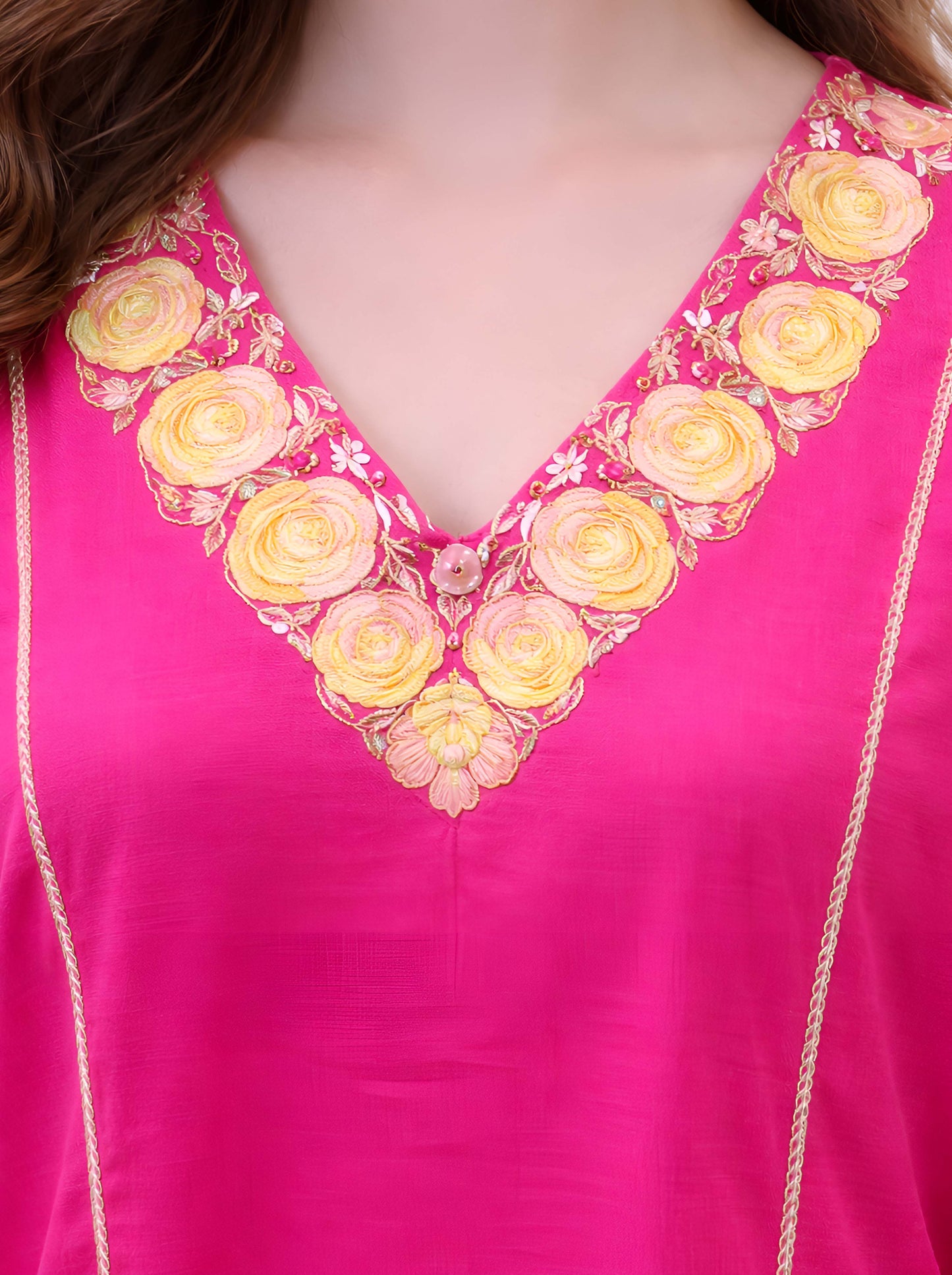 RANI EMBROIDED A LINE TUNIC WITH SIDE SLITS