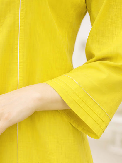YELLOW ALINE TUNIC WITH SIDE SLITS