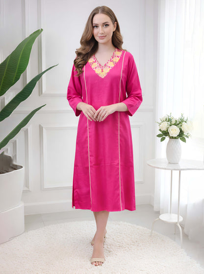 RANI EMBROIDED A LINE TUNIC WITH SIDE SLITS