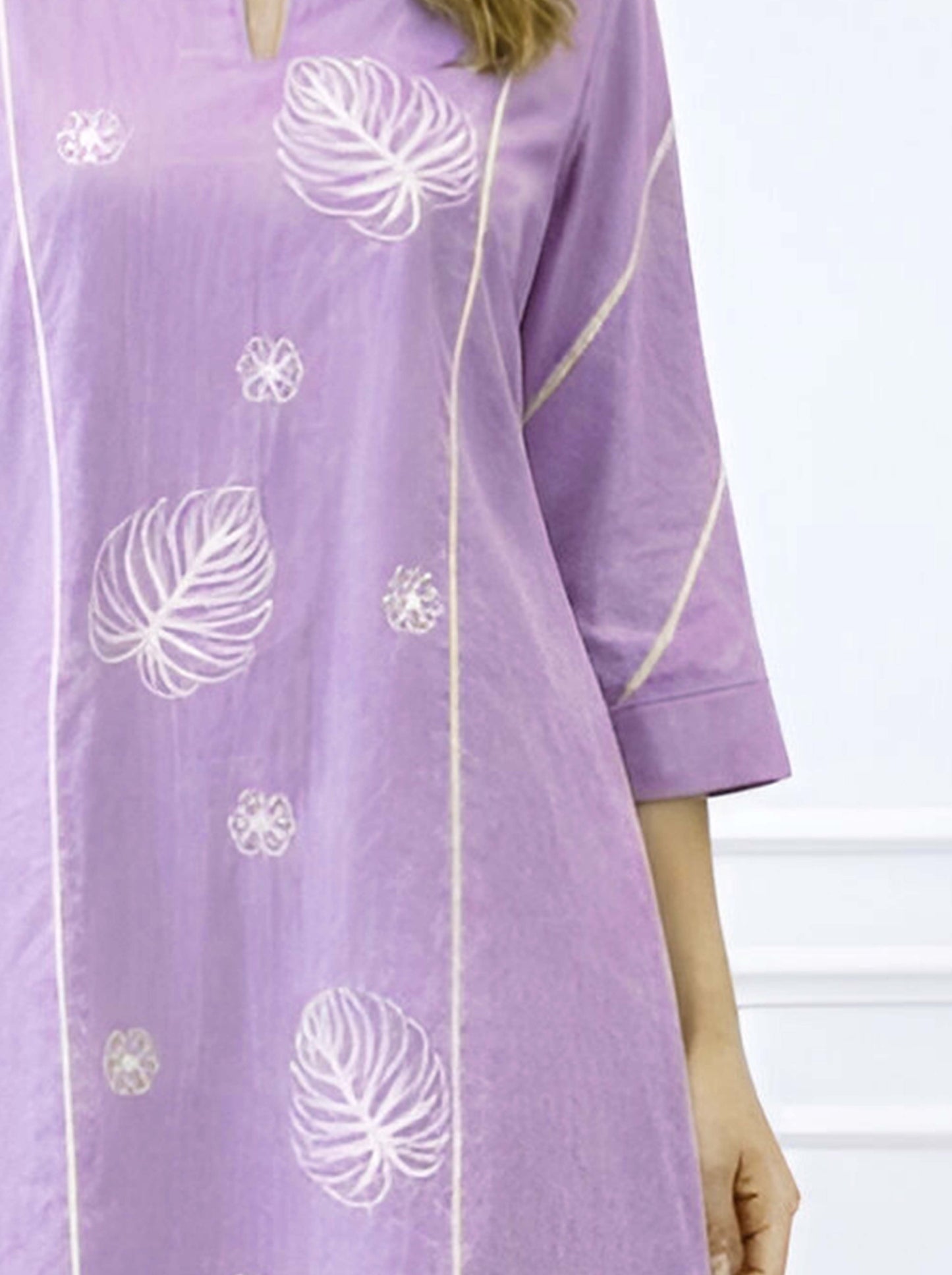 PURPLE MACHINE EMBROIDED ALINE TUNIC
