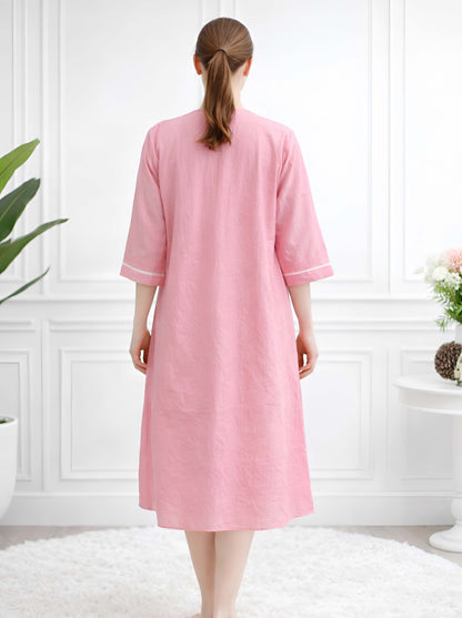 PINK EMBROIDED ALINE TUNIC