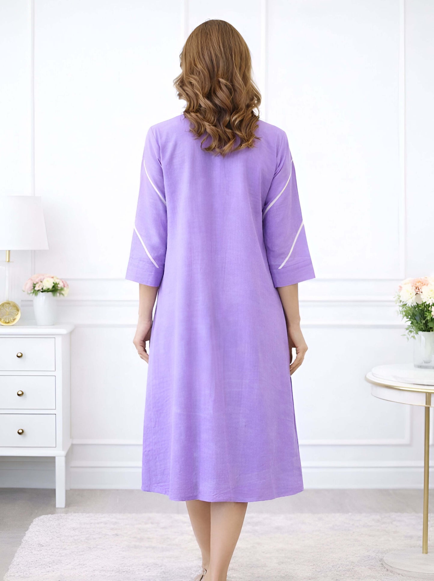 PURPLE MACHINE EMBROIDED ALINE TUNIC