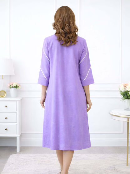 PURPLE MACHINE EMBROIDED ALINE TUNIC