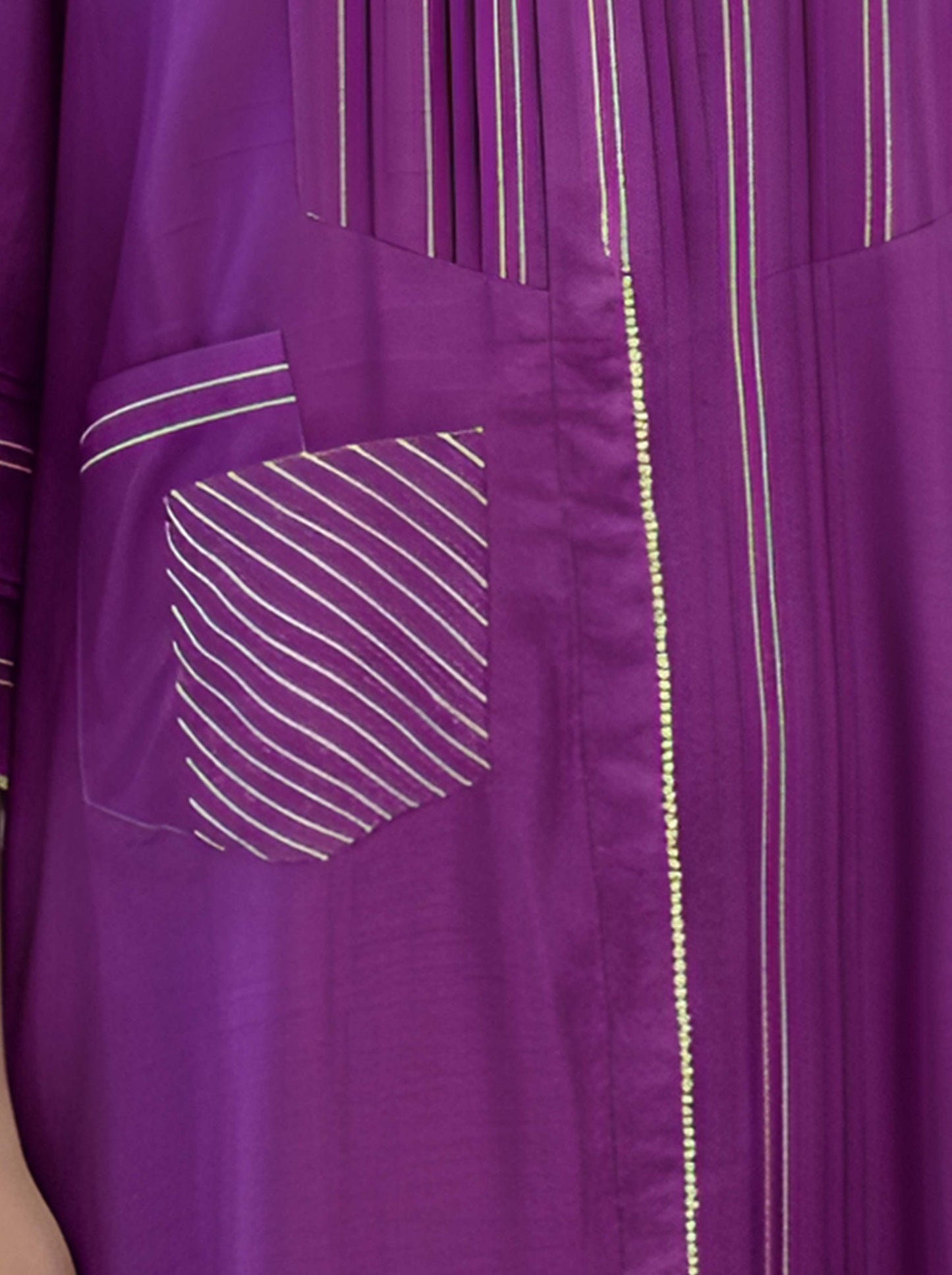 PURPLE COLLAR EMBROIDED A LINE TUNIC