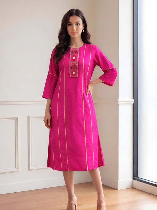 RANI MACHINE EMBROIDED STRAIGHT CUT TUNIC