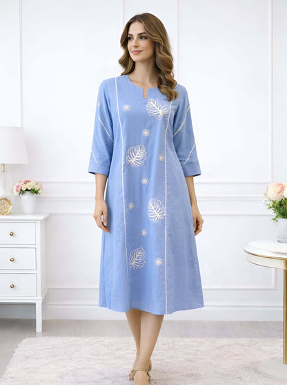 GREY MACHINE EMBROIDED ALINE TUNIC