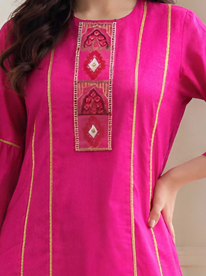 RANI MACHINE EMBROIDED STRAIGHT CUT TUNIC