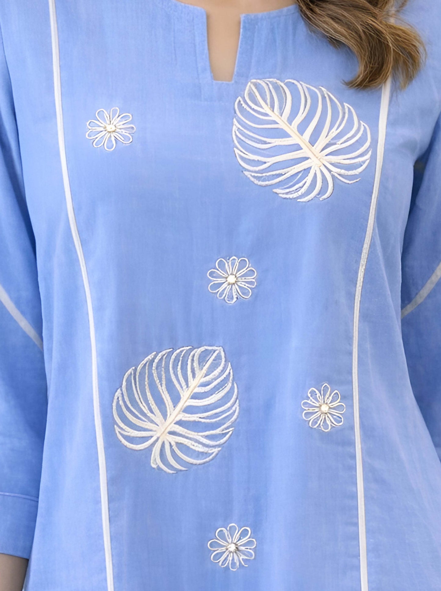 GREY MACHINE EMBROIDED ALINE TUNIC