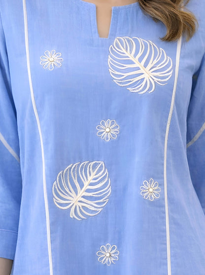 GREY MACHINE EMBROIDED ALINE TUNIC
