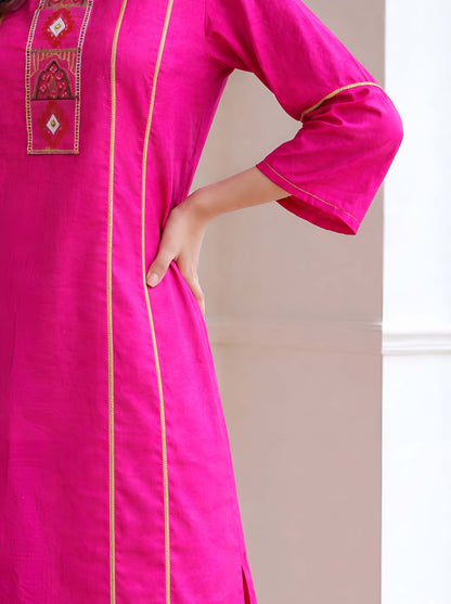 RANI MACHINE EMBROIDED STRAIGHT CUT TUNIC