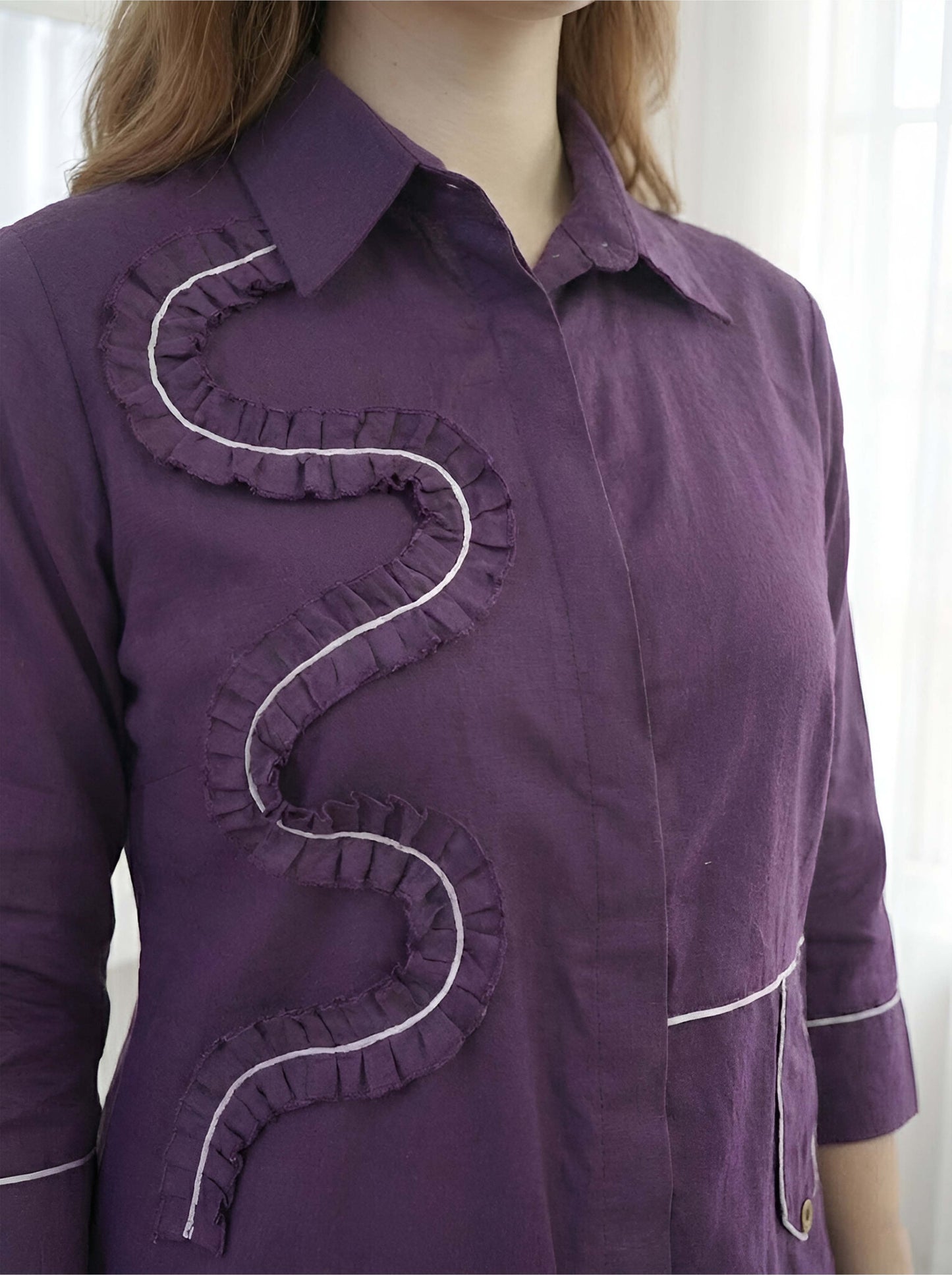 PURPLE STYLISH POPLIN CORDSET