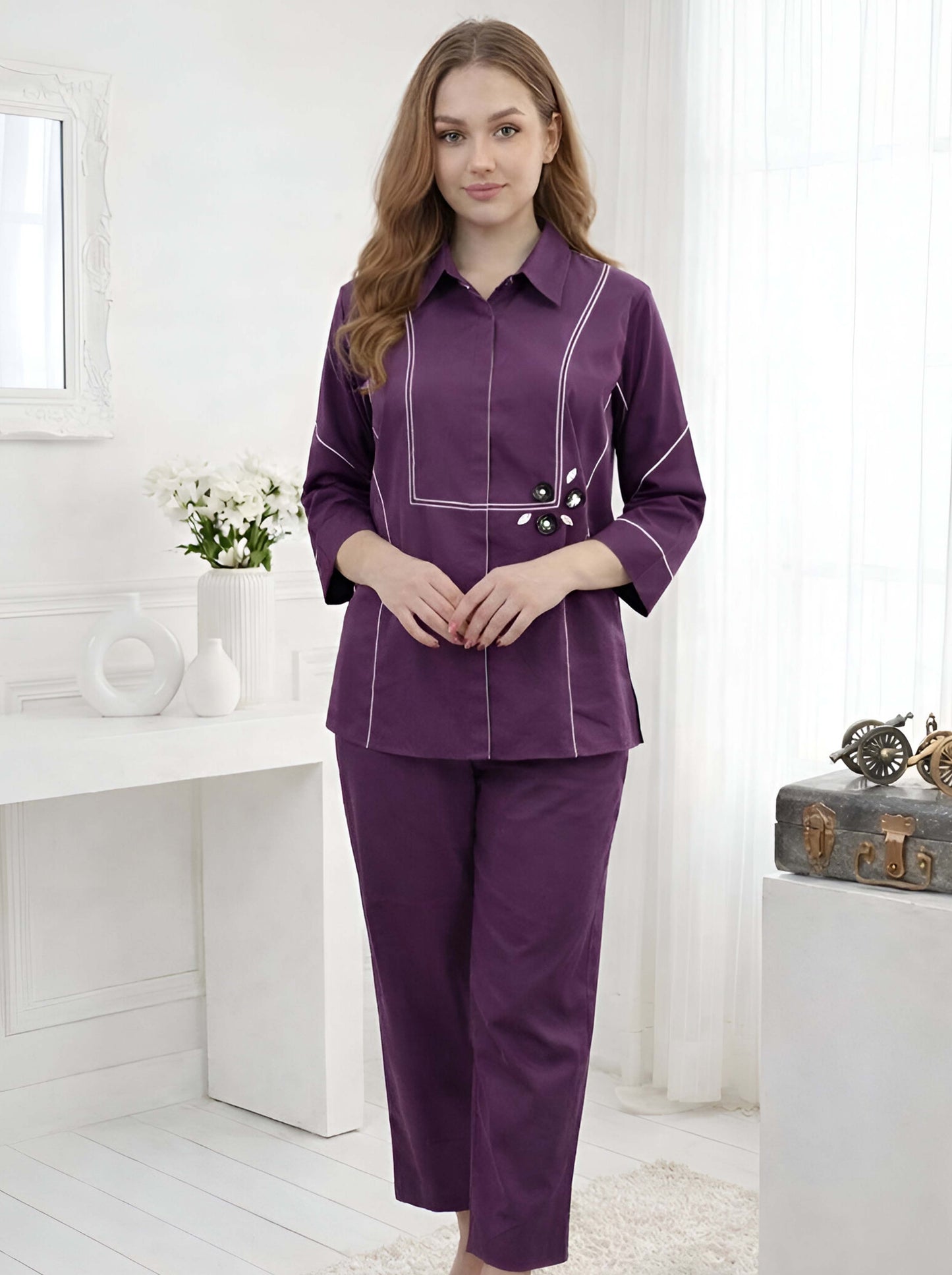 WINE MARVELOUS POPLIN CORDSET