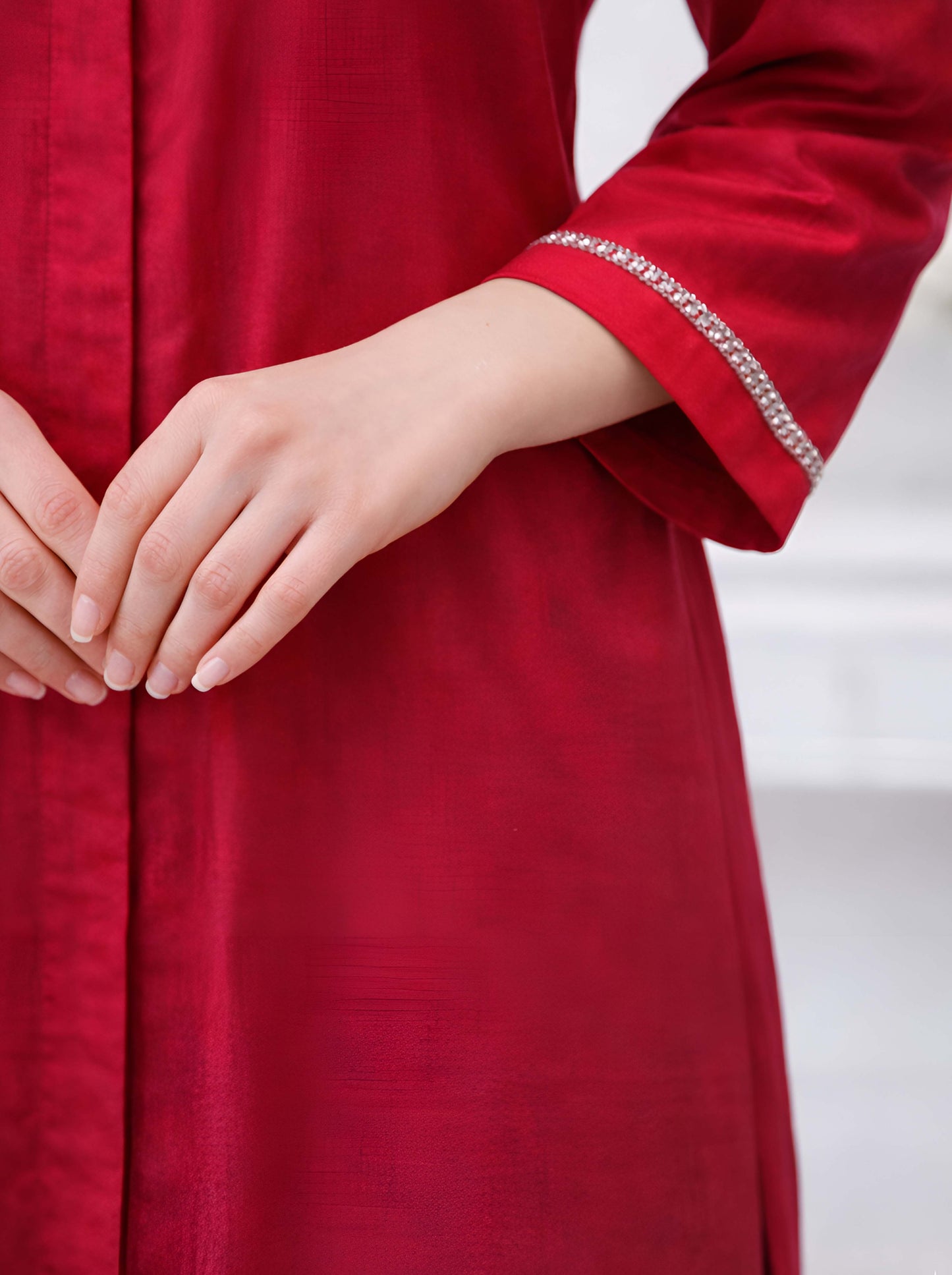 RED A LINE TUNIC WITH SIDE SLITS