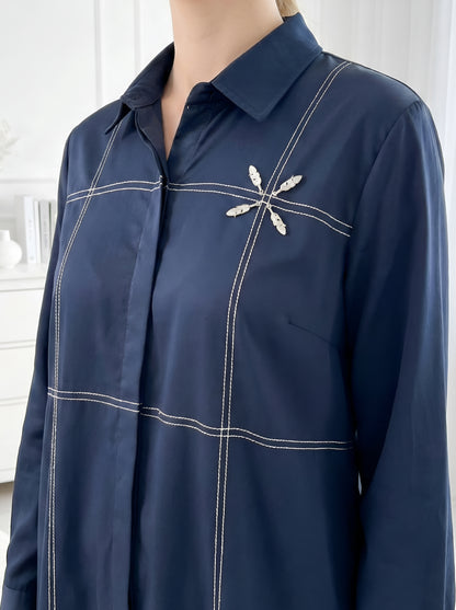 NAVY BLUE GRACE POPLIN CORDSET
