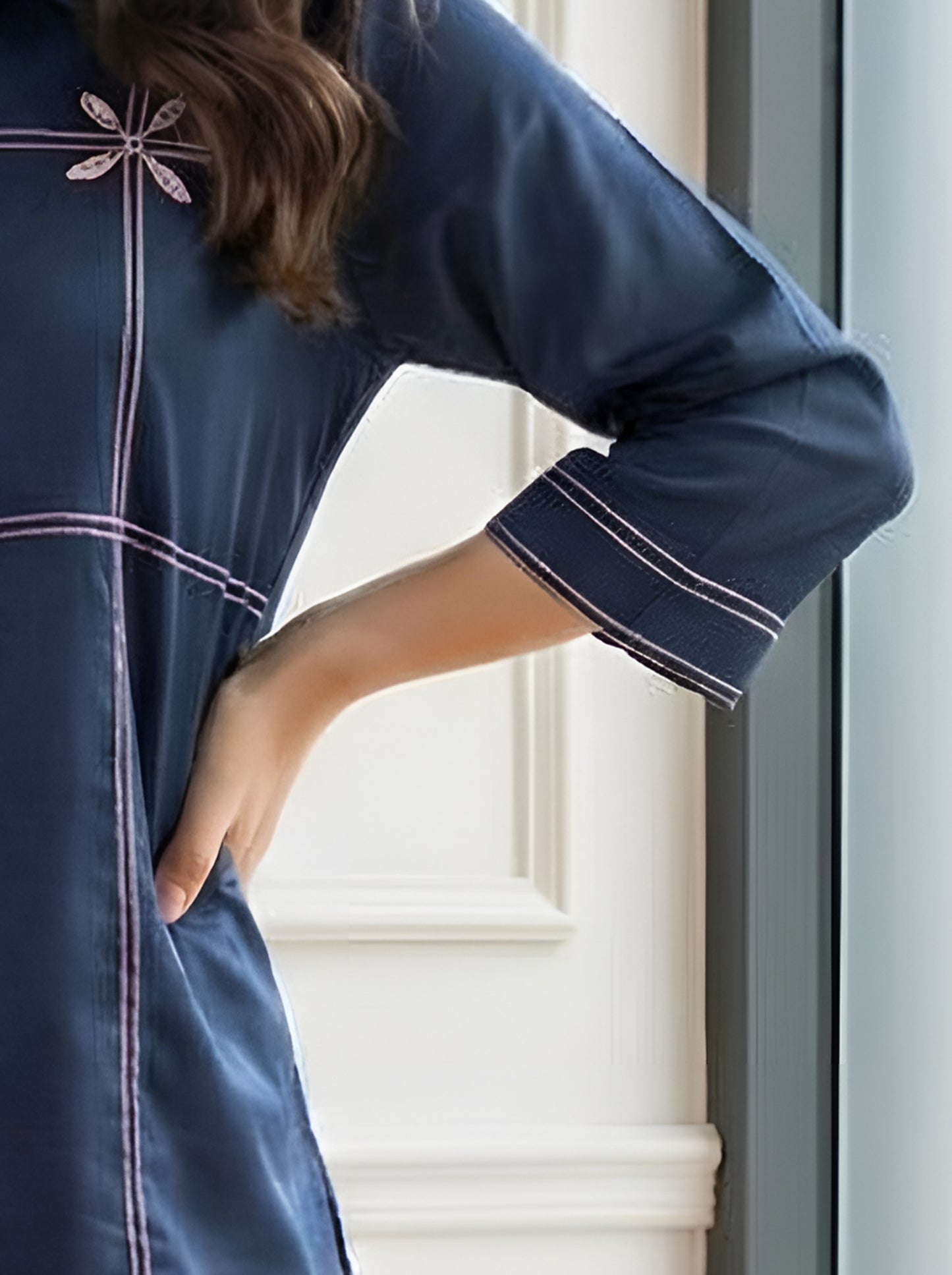 NAVY BLUE GRACE POPLIN CORDSET