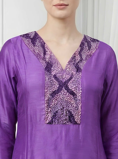 PURPLE ALINE WITH SIDE SLIT TUNIC
