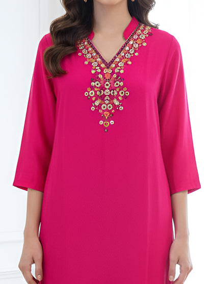 RANI MIRROE EMBROIDERY NECKLINE TUNIC