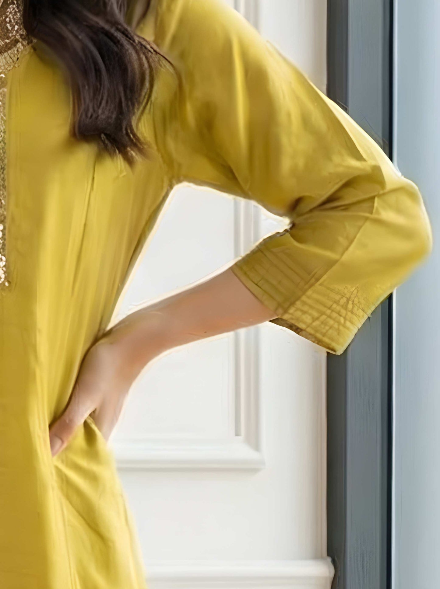 YELLOW ALINE WITH SIDE SLIT TUNIC