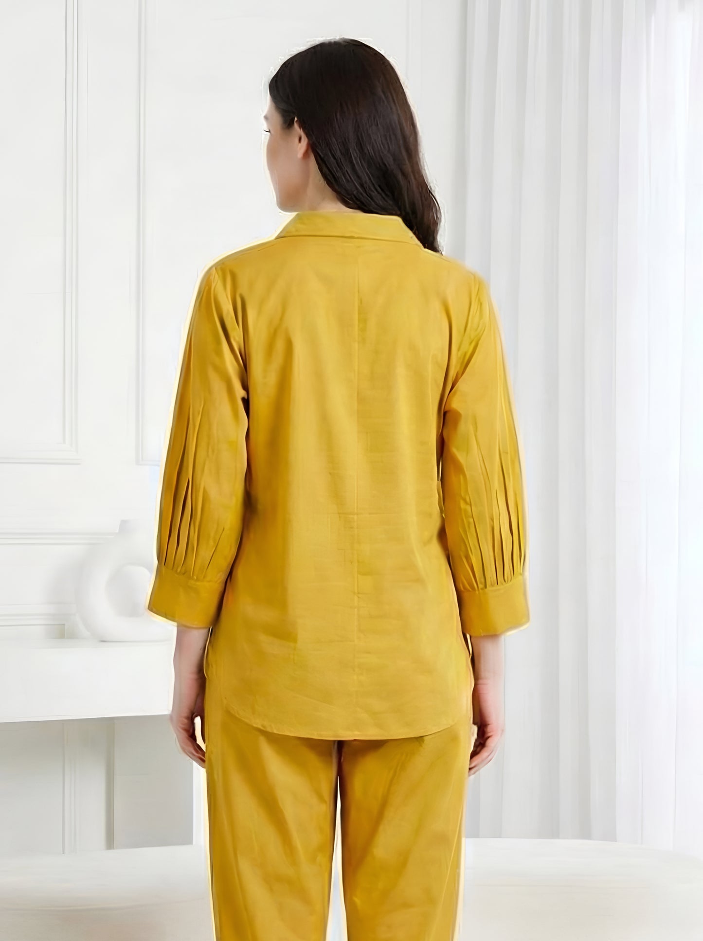 YELLOW EMBROIDED POPLIN CORDSETS