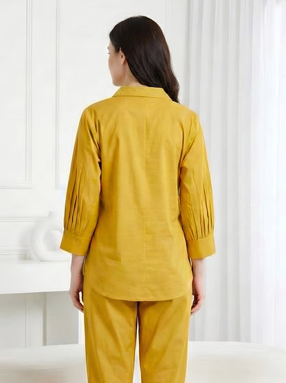 YELLOW EMBROIDED POPLIN CORDSETS